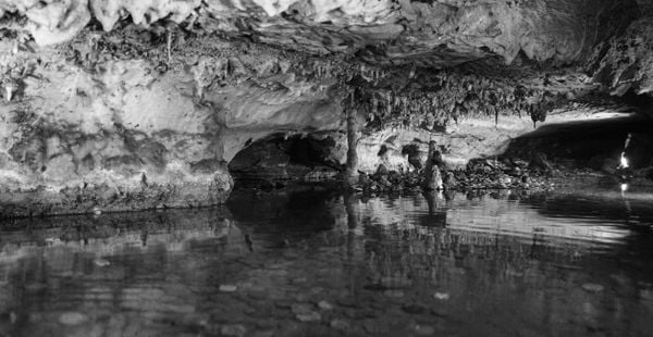 Puddle inside the cave wall thumbnail