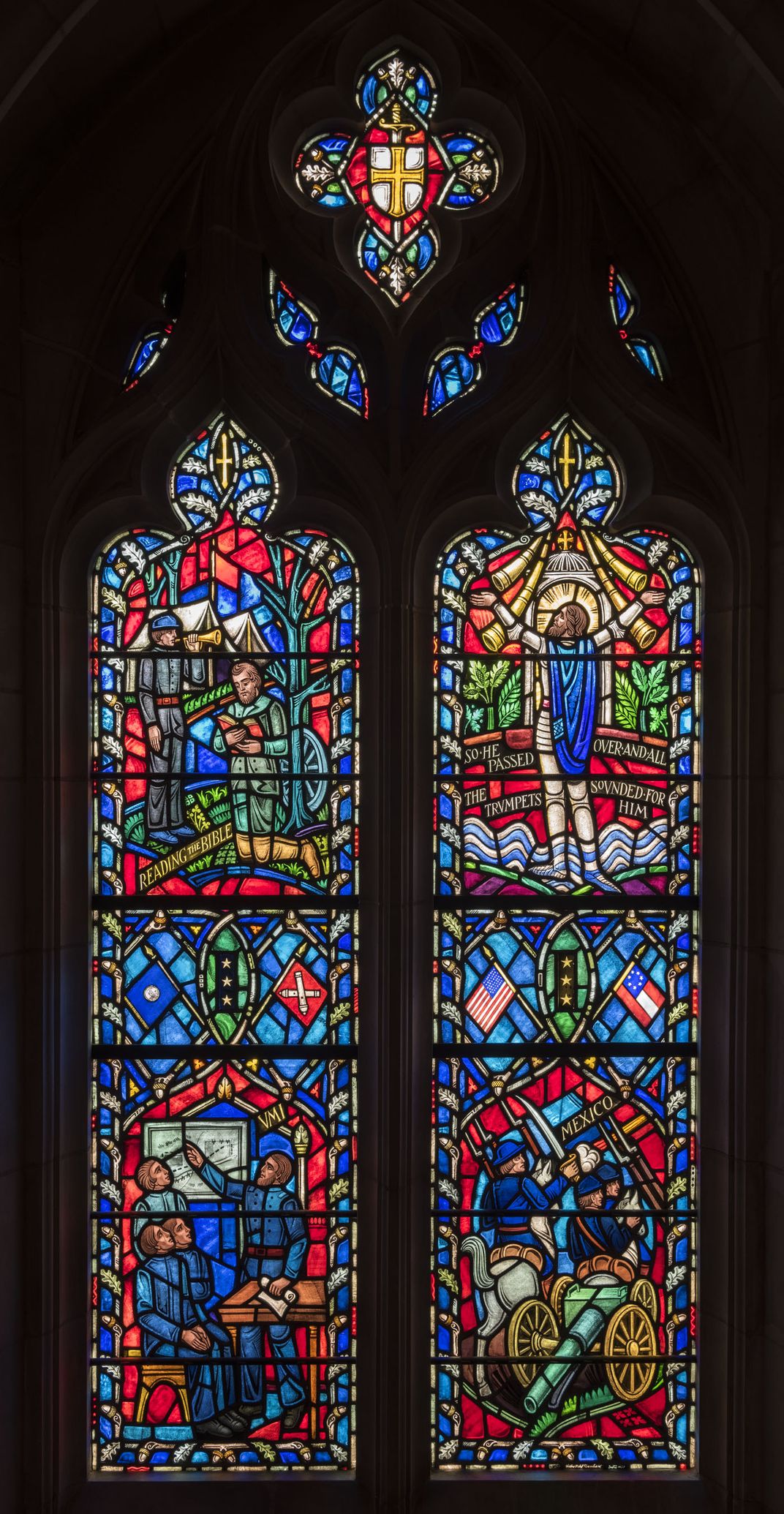Stained glass window honoring Confederate general Thomas "Stonewall" Jackson