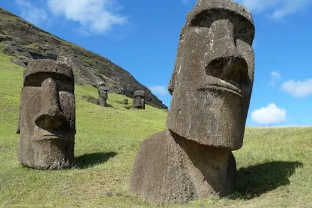 Moai statues at the Rano Raraku site on Easter Island