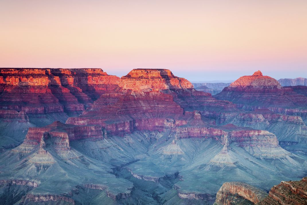 Layers of sedimentary rock can be seen in this image of the Grand Canyon.