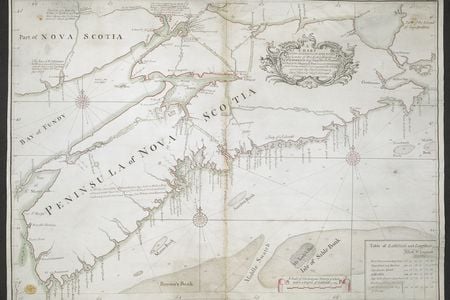 Map of Nova Scotia made in 1755 by provincial chief surveyor Charles Morris