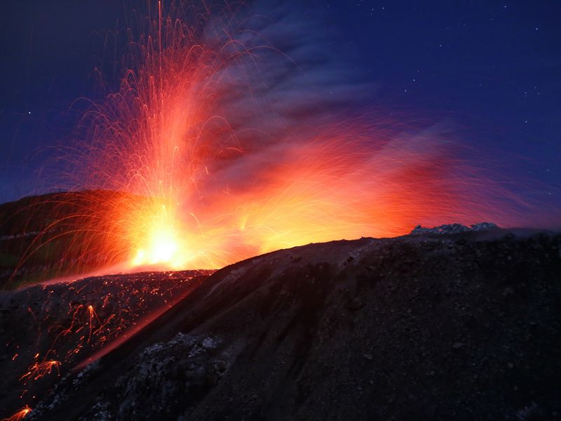 Eruption of Ibu  Volcano Halmahera Indonesia 