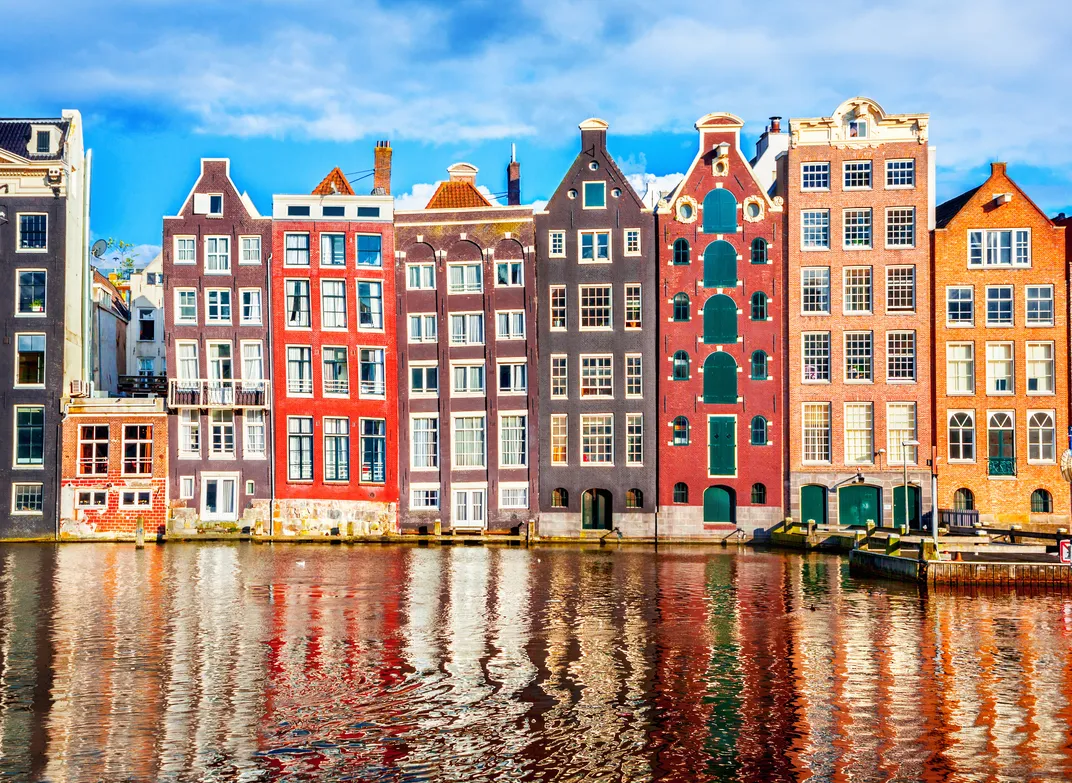 Traditional canal houses in Amsterdam