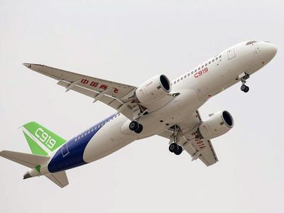 The new Chinese-built C919 airliner took to the skies over Shanghai on Friday.