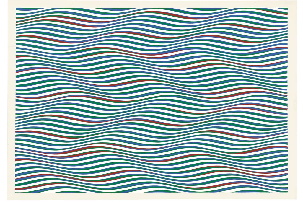 a colorful painting of twisted curves