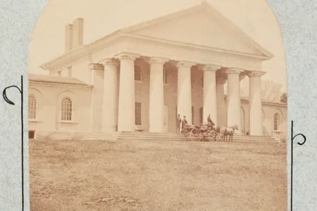 Photograph of Robert E Lee's Arlington house taken in 1861 