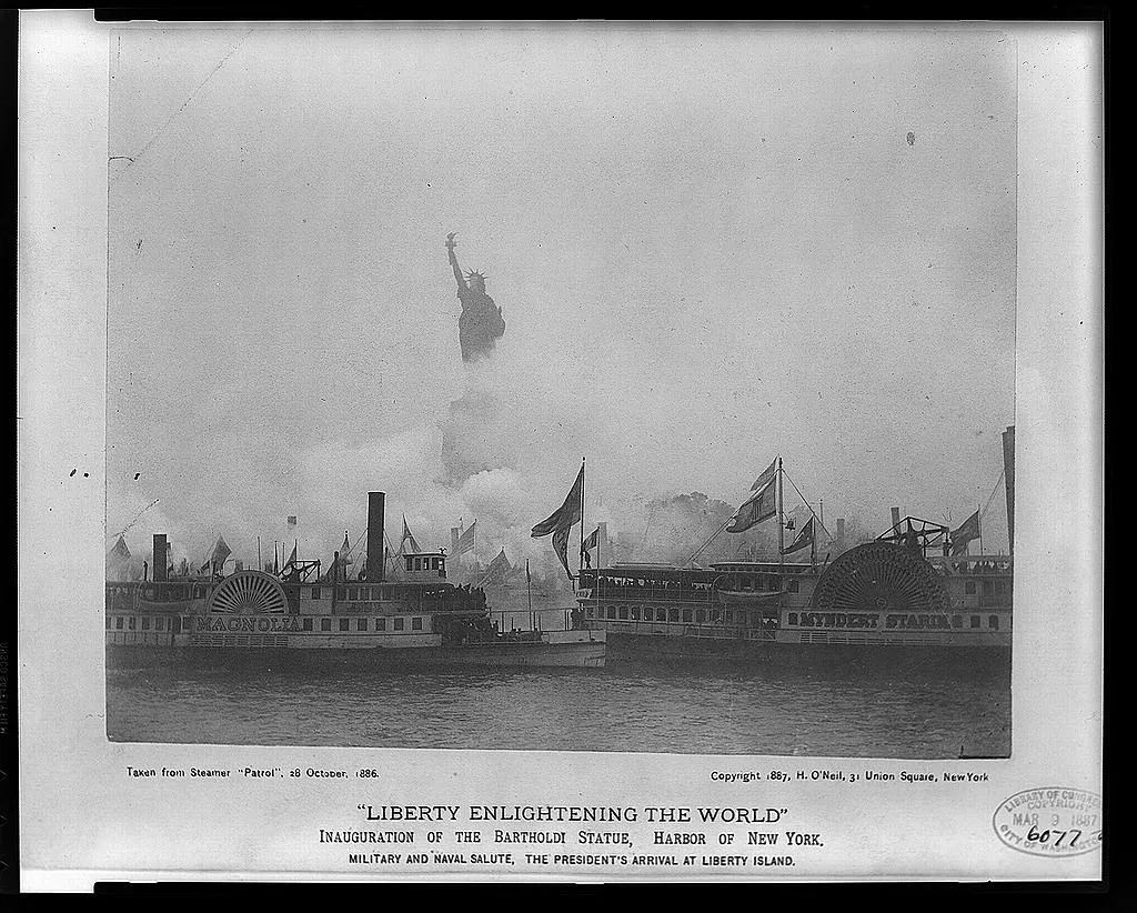 Inauguration of the Statue of Liberty in October 1886