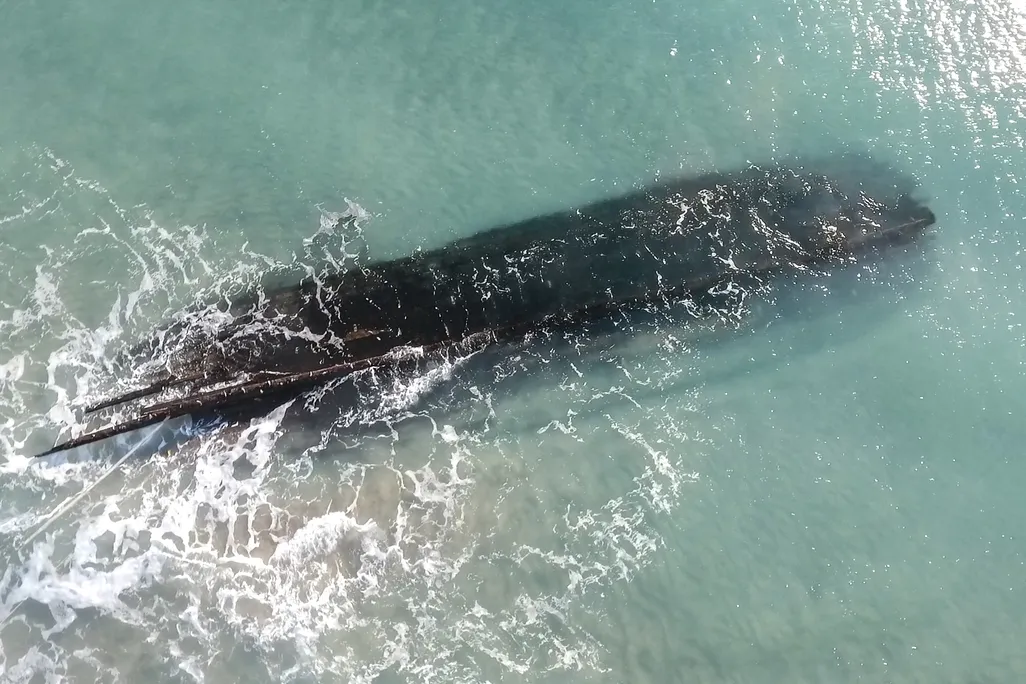 Aerial view of wreck