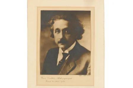 A 1928 portrait of physicist Albert Einstein by Lotte Jacobi 
