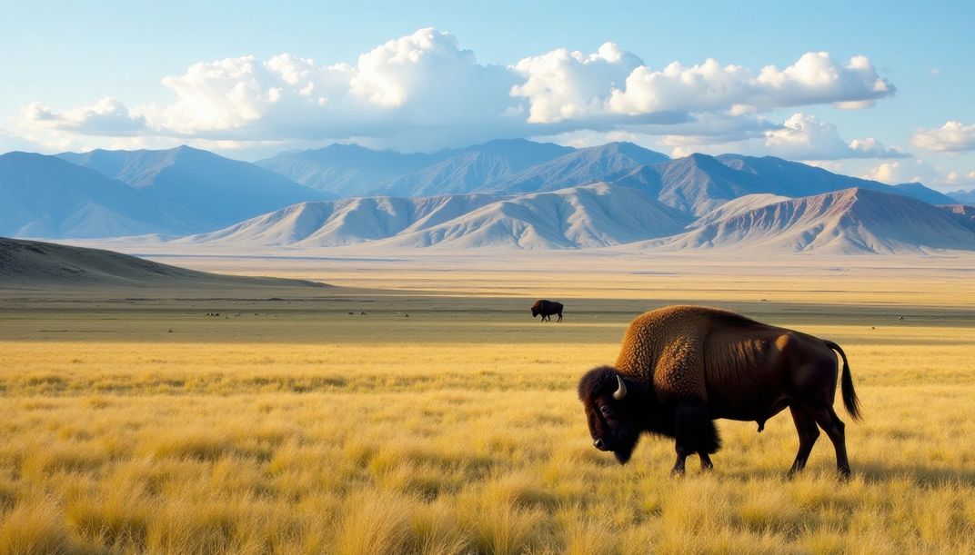 A lone buffalo in Yellowstone's Lamar Valley