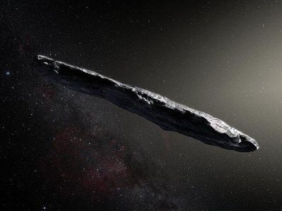 Artist's rendering of 'Oumuamua