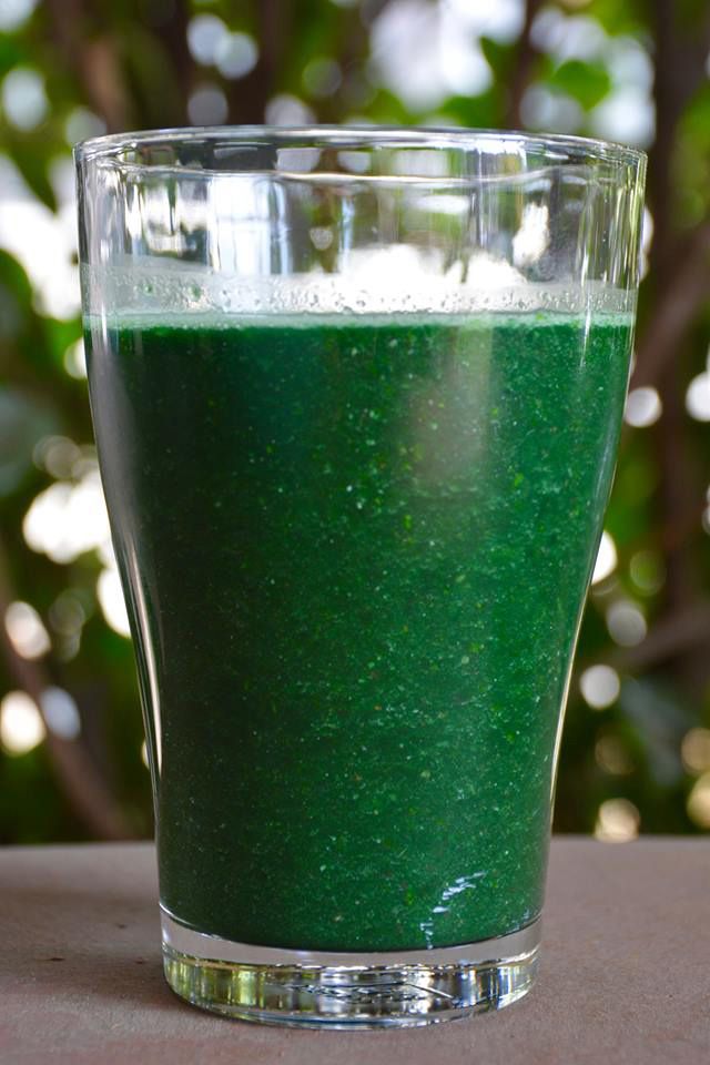 A dark green smoothie.