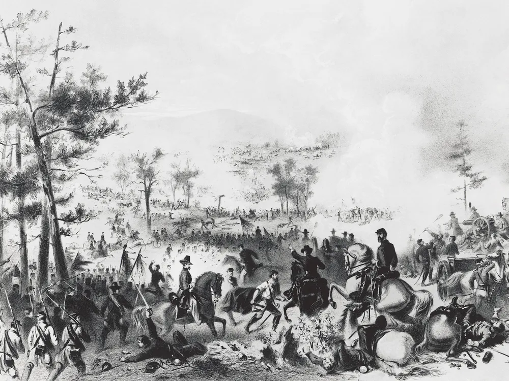 Engraving of the Battle of Gettysburg 