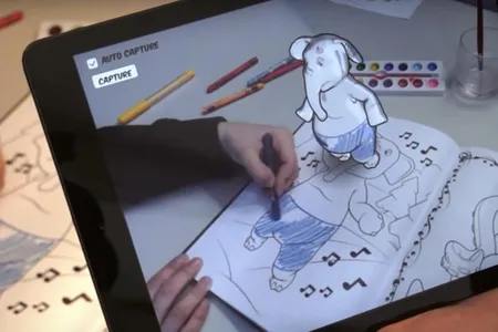 Screenshot from "Live Texturing of Augmented Reality Characters from Colored Drawings" video