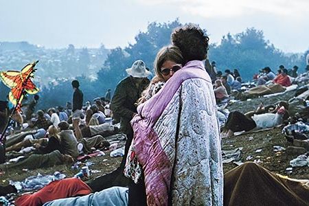 Two in half a million: Bobbi Kelly and Nick Ercoline greet the dawn on August 17, 1969.