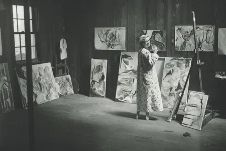 Mary Abbott in her Southampton, New York, studio, circa 1951