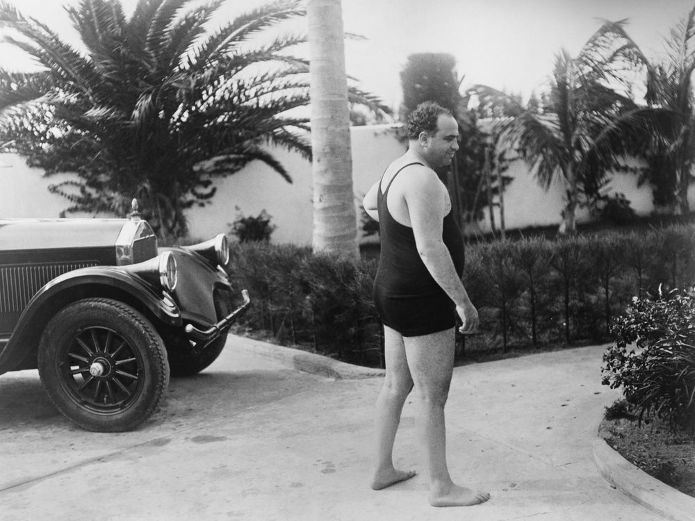 Al Capone wearing a bathing suit