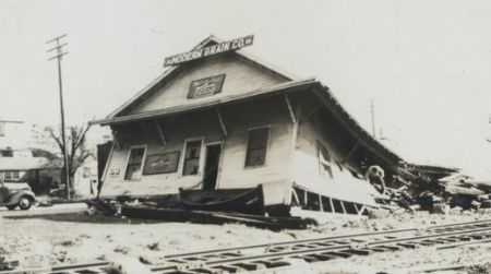A building in the northern reaches of Narragansett Bay, Rhode Island, that was destroyed in the 1938 hurricane