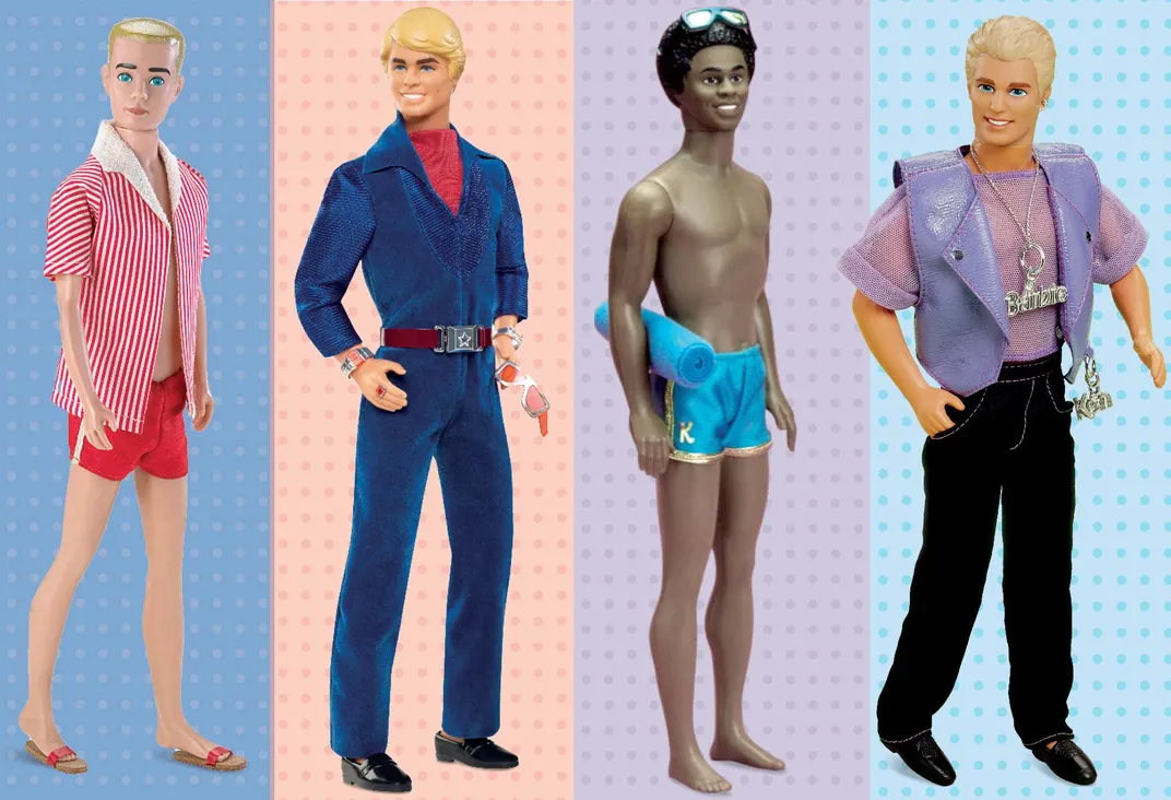 Various Ken toy dolls in different costumes