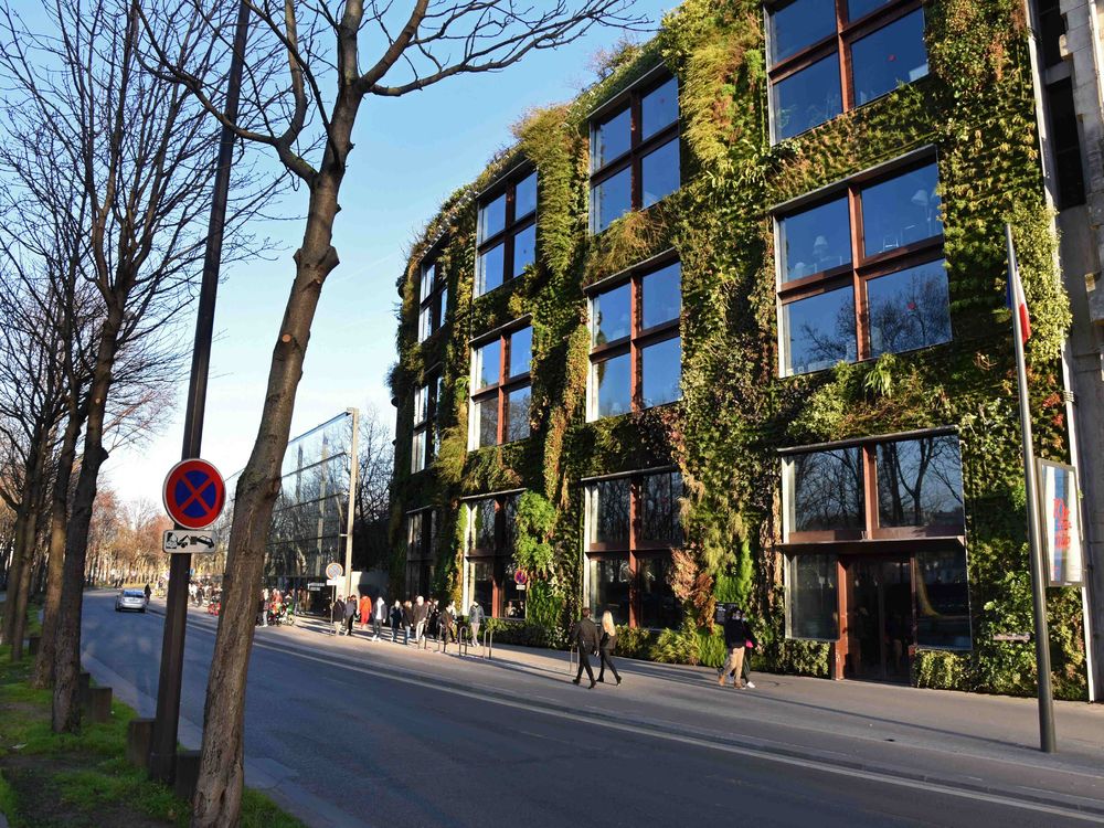 Green wall of the museum Musee du quai Branly Jacques Chirac