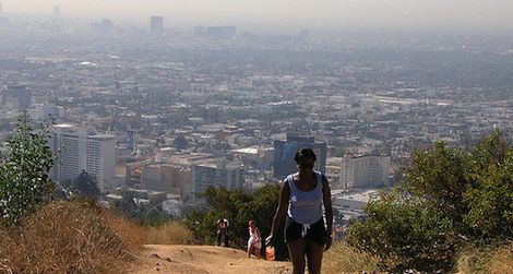 Hikers ascend