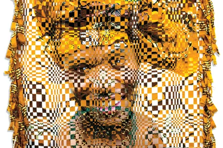 Unidentified 60, 2017. Meyer learned the art of making headdresses from Swazi women. 