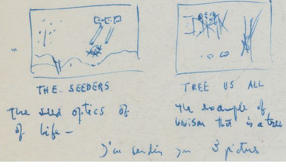 Detail from Roberto Matta letter to Allan Frumkin, circa 1952. Allan Frumkin Gallery records, 1880-2016. Archives of American Art, Smithsonian Institution.