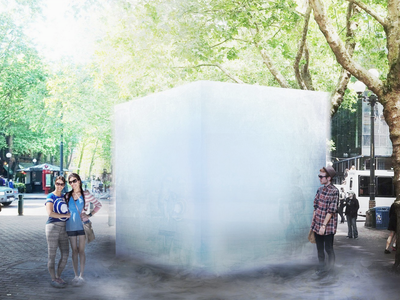 A rendering of the 10-ton block of ice.