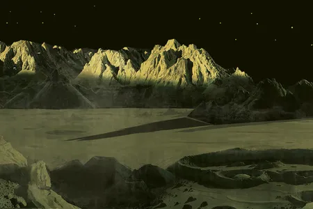In 1957, before we saw the moon up close, artist Chesley Bonestell imagined a craggy lunar landscape. Within a decade, photos from the surface showed that the mountains of the moon were smooth and rounded. Click here to see the full image.