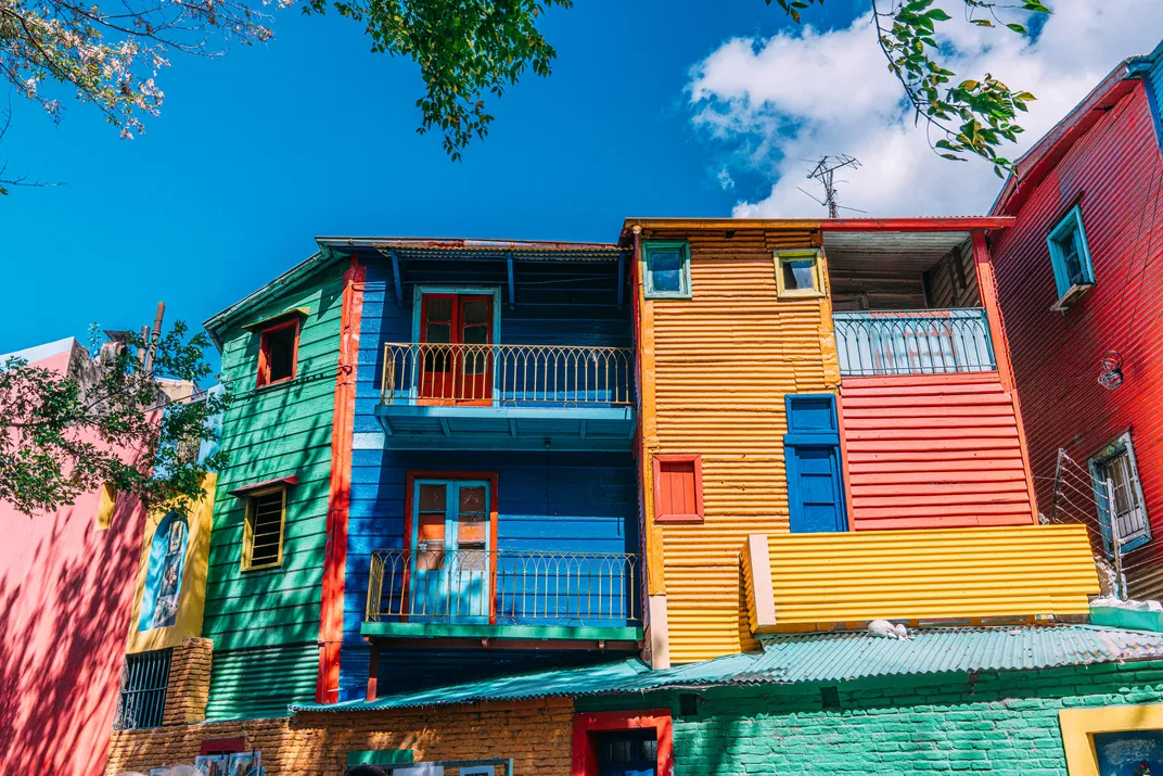 Colorful buildings of La Boca neighborhood, Buenos Aires