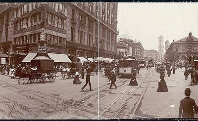 Herald Square circa 1907, when Ida Wood first moved into the Herald Square Hotel.
